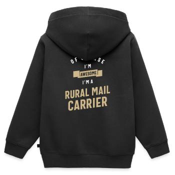 Travailleur d’anniversaire de travailleur de l’emploi de facteur rural - Sweat Premium à capuche zippé enfant bio - noir - Dos - AI Model Kid Male (0cm)