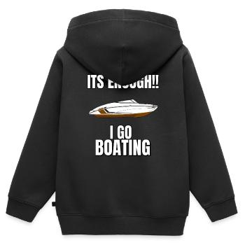 Boot Regatta . Motorboot Motoryacht . Yacht Segeln - Kinder Premium Organic Zip Hoodie - Schwarz - Hinten - AI Model Kid Male (0cm)