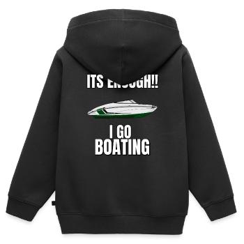 Régate de bateaux . Yacht à moteur à moteur. Yacht à voile - Sweat Premium à capuche zippé enfant bio - noir - Dos - AI Model Kid Male (0cm)
