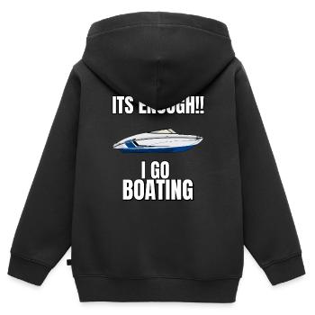 Boot Regatta . Motorboot Motoryacht . Yacht Segeln - Kinder Premium Organic Zip Hoodie - Schwarz - Hinten - AI Model Kid Male (0cm)