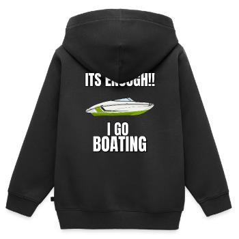 Régate de bateaux . Yacht à moteur à moteur. Yacht à voile - Sweat Premium à capuche zippé enfant bio - noir - Dos - AI Model Kid Male (0cm)
