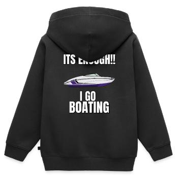 Régate de bateaux . Yacht à moteur à moteur. Yacht à voile - Sweat Premium à capuche zippé enfant bio - noir - Dos - AI Model Kid Male (0cm)