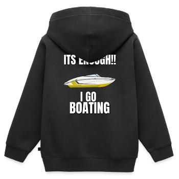 Régate de bateaux . Yacht à moteur à moteur. Yacht à voile - Sweat Premium à capuche zippé enfant bio - noir - Dos - AI Model Kid Male (0cm)