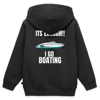 Boot Regatta . Motorboot Motoryacht . Yacht Segeln - Kinder Premium Organic Zip Hoodie - Schwarz - Hinten - AI Model Kid Male (0cm)