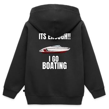 Boot Regatta . Motorboot Motoryacht . Yacht Segeln - Kinder Premium Organic Zip Hoodie - Schwarz - Hinten - AI Model Kid Male (0cm)