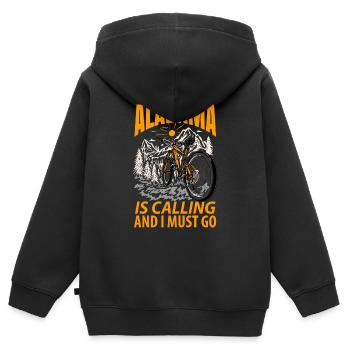 Alabama Adventure Gift - Sweat Premium à capuche zippé enfant bio - noir - Dos - AI Model Kid Male (0cm)