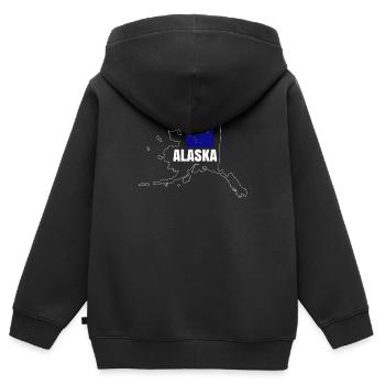 Alaska-haus-geschenk - Kinder Premium Organic Zip Hoodie - Schwarz - Hinten - AI Model Kid Male (0cm)
