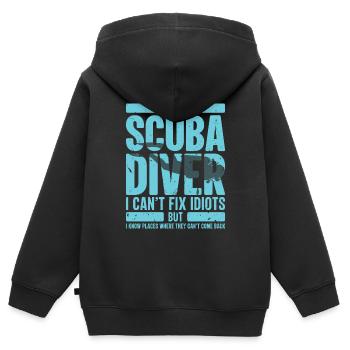 Tauchen Tief Unterwasser Sommer Lifetsyle Geschenk - Kinder Premium Organic Zip Hoodie - Schwarz - Hinten - AI Model Kid Male (0cm)