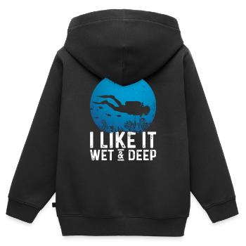 Scuba Diver Tief Unterwasser Schnorcheln Lebenssti - Kinder Premium Organic Zip Hoodie - Schwarz - Hinten - AI Model Kid Male (0cm)