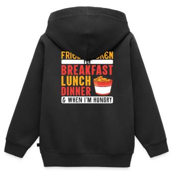 Gebratenes Huhn Fleisch Lebensmittel-Liebhaber Leb - Kinder Premium Organic Zip Hoodie - Schwarz - Hinten - AI Model Kid Male (0cm)