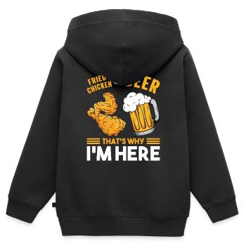 Knuspriges Brathähnchen Foodaholic Food Lover Gesc - Kinder Premium Organic Zip Hoodie - Schwarz - Hinten - AI Model Kid Male (0cm)