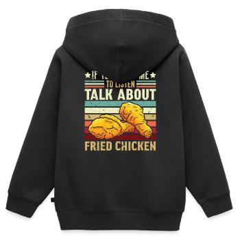 Fast Food Lifestyle Foodaholic Brathähnchen Gesche - Kinder Premium Organic Zip Hoodie - Schwarz - Hinten - AI Model Kid Male (0cm)