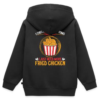 Glück Knuspriges Brathähnchen Foodaholic Witzig - Kinder Premium Organic Zip Hoodie - Schwarz - Hinten - AI Model Kid Male (0cm)