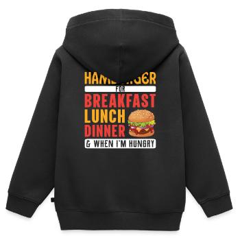 Lebensmittel-Liebhaber Lifestyle Lebensmittel Flei - Kinder Premium Organic Zip Hoodie - Schwarz - Hinten - AI Model Kid Male (0cm)