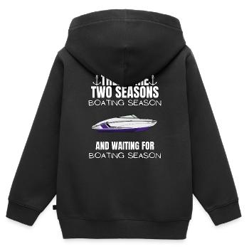 Régate de bateaux . Yacht à moteur à moteur. Yacht à voile - Sweat Premium à capuche zippé enfant bio - noir - Dos - AI Model Kid Male (0cm)