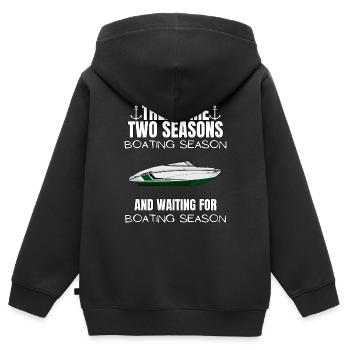 Boot Regatta . Motorboot Motoryacht . Yacht Segeln - Kinder Premium Organic Zip Hoodie - Schwarz - Hinten - AI Model Kid Male (0cm)
