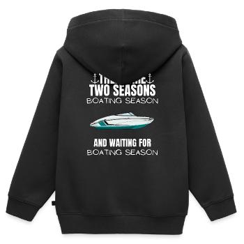 Régate de bateaux . Yacht à moteur à moteur. Yacht à voile - Sweat Premium à capuche zippé enfant bio - noir - Dos - AI Model Kid Male (0cm)