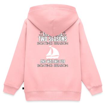 Régate de bateaux . Yacht à moteur à moteur. Yacht à voile - Sweat Premium à capuche zippé enfant bio - rose - Dos - AI Model Kid Female (0cm)