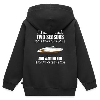 Boot Regatta . Motorboot Motoryacht . Yacht Segeln - Kinder Premium Organic Zip Hoodie - Schwarz - Hinten - AI Model Kid Male (0cm)