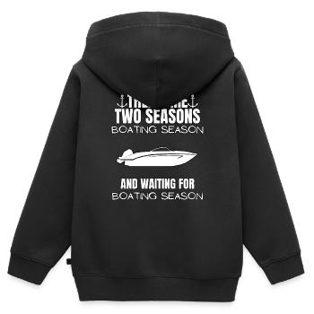 Boot Regatta . Motorboot Motoryacht . Yacht Segeln - Kinder Premium Organic Zip Hoodie - Schwarz - Hinten - AI Model Kid Male (0cm)