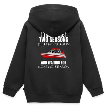 Boot Regatta . Motorboot Motoryacht . Yacht Segeln - Kinder Premium Organic Zip Hoodie - Schwarz - Hinten - AI Model Kid Male (0cm)