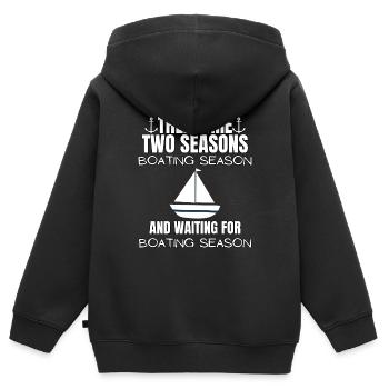 Boot Regatta . Motorboot Motoryacht . Yacht Segeln - Kinder Premium Organic Zip Hoodie - Schwarz - Hinten - AI Model Kid Male (0cm)