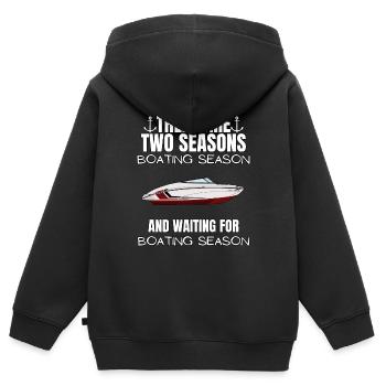 Régate de bateaux . Yacht à moteur à moteur. Yacht à voile - Sweat Premium à capuche zippé enfant bio - noir - Dos - AI Model Kid Male (0cm)