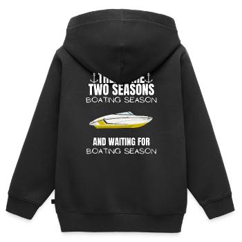 Régate de bateaux . Yacht à moteur à moteur. Yacht à voile - Sweat Premium à capuche zippé enfant bio - noir - Dos - AI Model Kid Male (0cm)