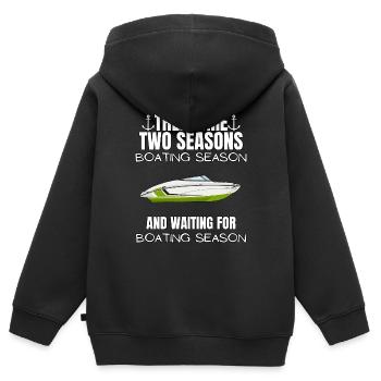 Boot Regatta . Motorboot Motoryacht . Yacht Segeln - Kinder Premium Organic Zip Hoodie - Schwarz - Hinten - AI Model Kid Male (0cm)