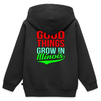 Wachsen Sie In Illinois geschenk - Kinder Premium Organic Zip Hoodie - Schwarz - Hinten - AI Model Kid Male (0cm)