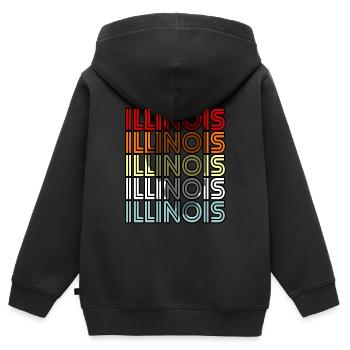 Illinois bewohner geschenk - Kinder Premium Organic Zip Hoodie - Schwarz - Hinten - AI Model Kid Male (0cm)