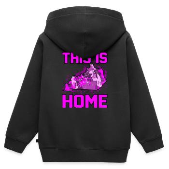Startseite Kentucky geschenk - Kinder Premium Organic Zip Hoodie - Schwarz - Hinten - AI Model Kid Male (0cm)