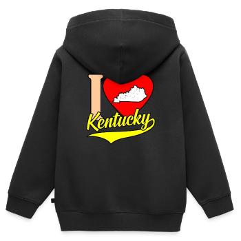 I Herz kentucky geschenk - Kinder Premium Organic Zip Hoodie - Schwarz - Hinten - AI Model Kid Male (0cm)