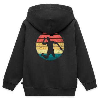 Volleyball Angriff - Kinder Premium Organic Zip Hoodie - Schwarz - Hinten - AI Model Kid Male (0cm)