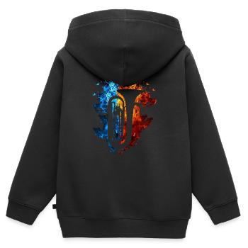 Tuba Rot Blau Feuer Musikinstrument Feuerkunst - Kinder Premium Organic Zip Hoodie - Schwarz - Hinten - AI Model Kid Male (0cm)