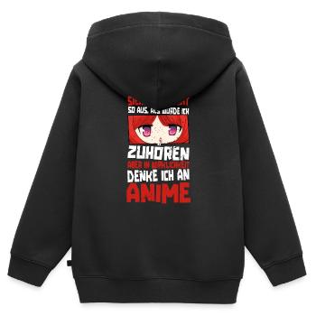 Anime Spruch Weeb Otaku - Kinder Premium Organic Zip Hoodie - Schwarz - Hinten - AI Model Kid Male (0cm)