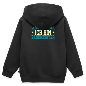 Rettungsschwimmer Bademeister - Kinder Premium Organic Zip Hoodie - Schwarz - Hinten - AI Model Kid Male (0cm)
