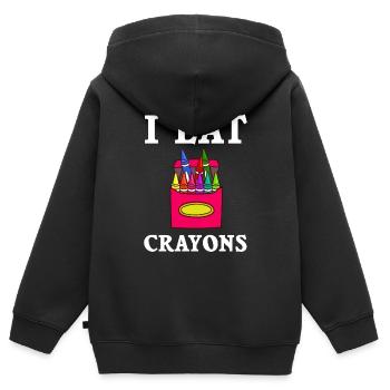 Crayon Box Colored Pencil Wax Case Wax Crayon - Kids Premium Organic Zip-up Hoodie - black - Back - AI Model Kid Male (0cm)
