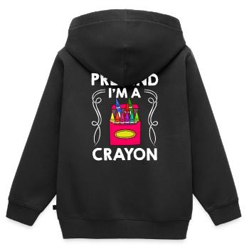 Crayon Box Colored Pencil Wax Case Wax Crayon - Kids Premium Organic Zip-up Hoodie - black - Back - AI Model Kid Male (0cm)
