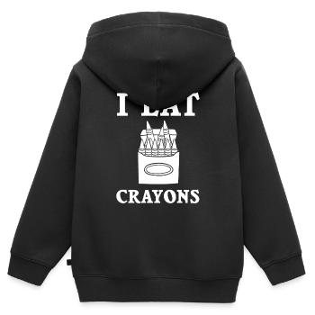 Crayon Box Colored Pencil Wax Case Wax Crayon - Kids Premium Organic Zip-up Hoodie - black - Back - AI Model Kid Male (0cm)