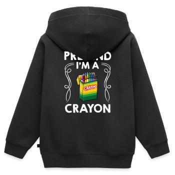 Crayon Box Colored Pencil Wax Case Wax Crayon - Kids Premium Organic Zip-up Hoodie - black - Back - AI Model Kid Male (0cm)