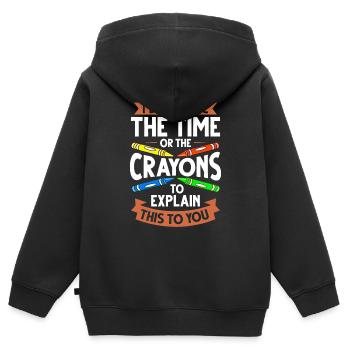Crayon Box Colored Pencil Wax Case Wax Crayon - Kids Premium Organic Zip-up Hoodie - black - Back - AI Model Kid Male (0cm)