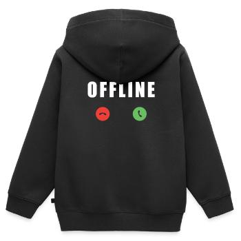 Connexion Internet sans signal de réception hors ligne - Sweat Premium à capuche zippé enfant bio - noir - Dos - AI Model Kid Male (0cm)