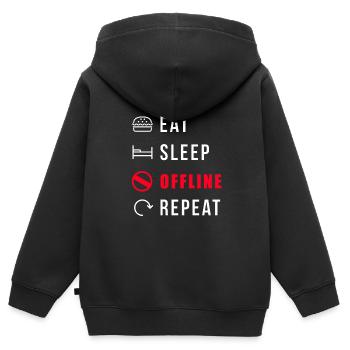 Connexion Internet sans signal de réception hors ligne - Sweat Premium à capuche zippé enfant bio - noir - Dos - AI Model Kid Male (0cm)
