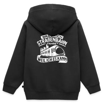 Straßenbahn Straßenbahnfahrer S-Bahn - Kinder Premium Organic Zip Hoodie - Schwarz - Hinten - AI Model Kid Male (0cm)