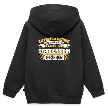 Straßenbahn Straßenbahnfahrer S-Bahn - Kinder Premium Organic Zip Hoodie - Schwarz - Hinten - AI Model Kid Male (0cm)