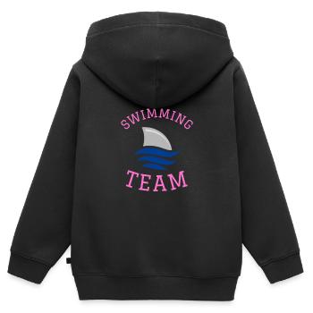 Équipe de natation de natation de compétition - Sweat Premium à capuche zippé enfant bio - noir - Dos - AI Model Kid Male (0cm)