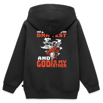 I Took A DNA Test And God Is My Father 18 - Kinder Premium Organic Zip Hoodie - Schwarz - Hinten - AI Model Kid Male (0cm)