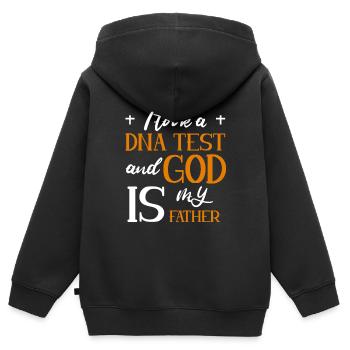 I Took A DNA Test And God Is My Father 7 - Kinder Premium Organic Zip Hoodie - Schwarz - Hinten - AI Model Kid Male (0cm)