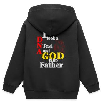 I Took A DNA Test And God Is My Father 24 - Kinder Premium Organic Zip Hoodie - Schwarz - Hinten - AI Model Kid Male (0cm)